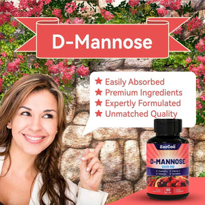 EAZGOO D-Mannose Supplement – 1000mg Capsules with Cranberry, Vitamin C, Hibiscus & Dandelion Extract, Support Urinary Health, D Mannose & Cranberry Capsules, 90 Count(Pack of 2)