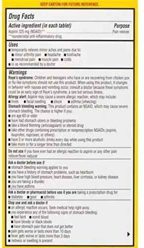 Ecotrin Regular Strength Safety Coated Aspirin | Arthritis Pain | 300 Tablets (2 Pack)