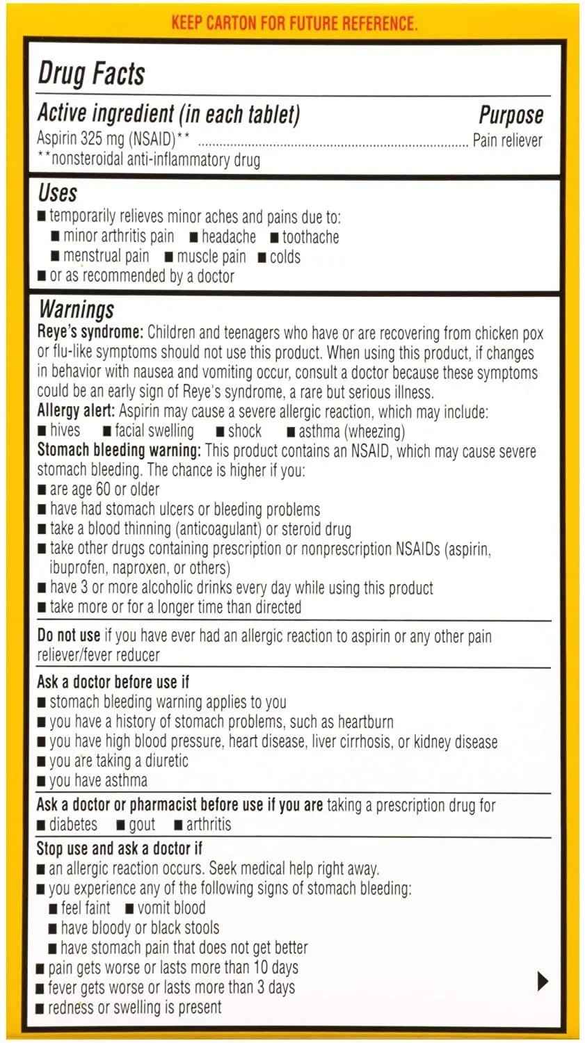 Ecotrin Regular Strength Safety Coated Aspirin | Arthritis Pain | 300 Tablets (2 Pack)