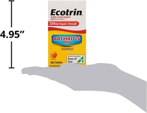 Ecotrin Regular Strength Safety Coated Aspirin | Arthritis Pain | 300 Tablets (2 Pack)