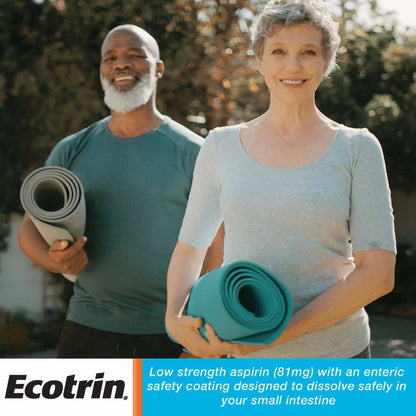 Ecotrin Safety Coated Aspirin Pain Reliever Tablets, Low Strength, NSAID 81mg, 365 ct (Pack of 2) - PrimeBioHealth - canada supplements