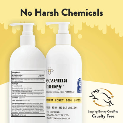 ECZEMA HONEY Oatmeal Body Lotion - Hand & Body Cream for Eczema Relief - Natural Dry Skin Repair (16 Oz) - PrimeBioHealth - canada supplements