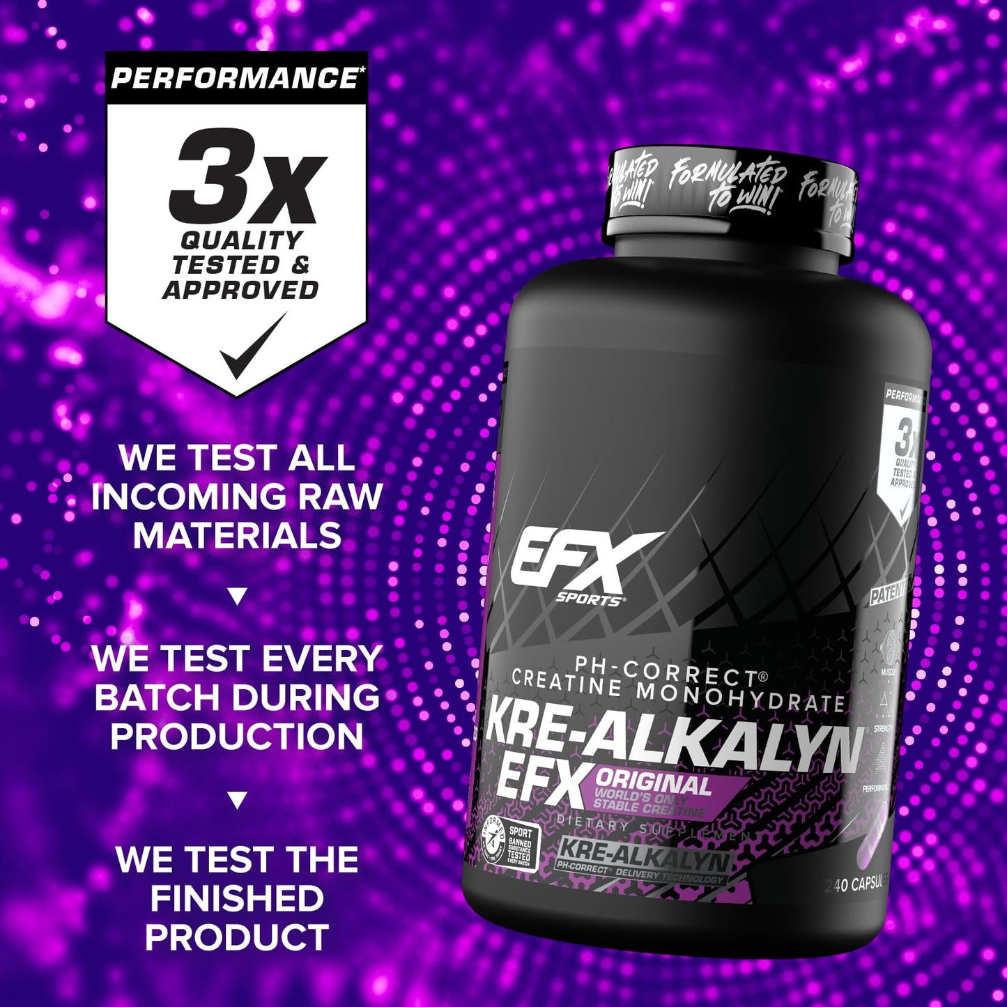 EFX Sports Kre-Alkalyn EFX | pH Correct Creatine Monohydrate Pill Supplement | Strength, Muscle Growth & Performance | 120 Servings, 240 Capsules - PrimeBioHealth - canada supplements