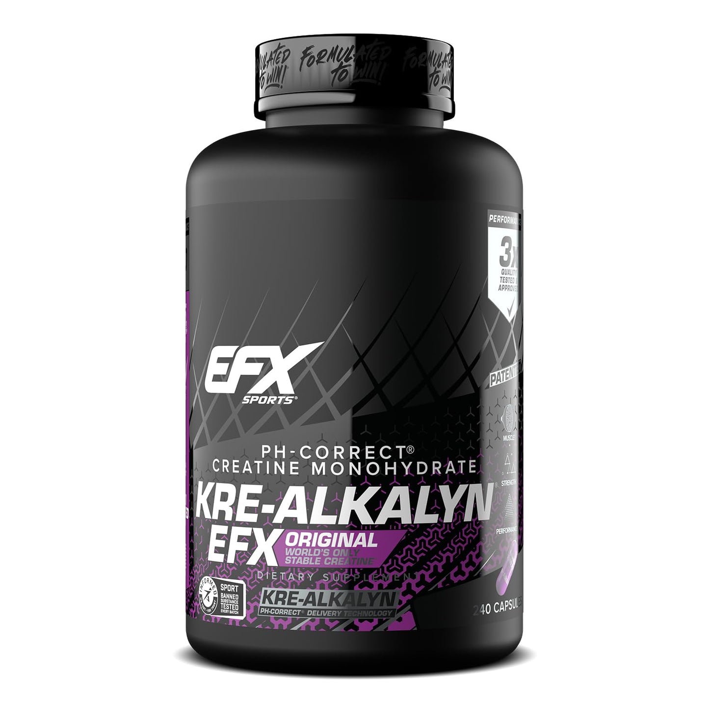 EFX Sports Kre-Alkalyn EFX | pH Correct Creatine Monohydrate Pill Supplement | Strength, Muscle Growth & Performance | 120 Servings, 240 Capsules - PrimeBioHealth - canada supplements