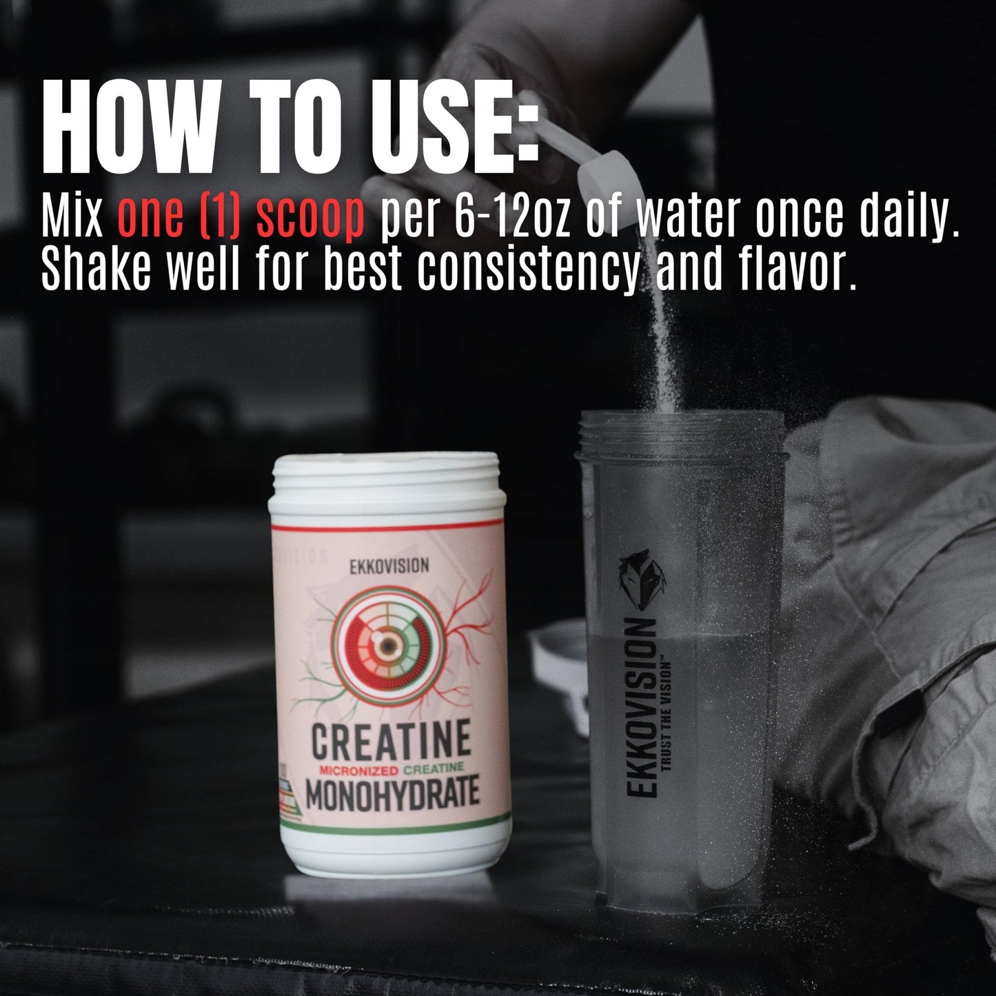 Ekkovision Creatine Monohydrate Powder, Micronized, Unflavored, Pre Workout & Post Workout Supplement for Men and Women, Energy Support, Easy to Mix in Shakes - PrimeBioHealth - canada supplements