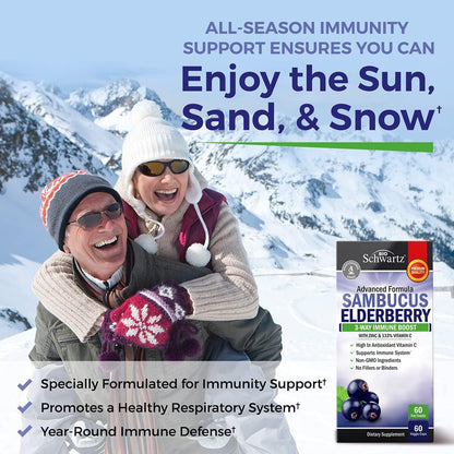 Elderberry Capsules with Zinc and Vitamin C for Adults - Immune Support Vitamins for Women and Men - Black Sambucus Elderberry Vitamin C and Zinc - PrimeBioHealth - canada supplements