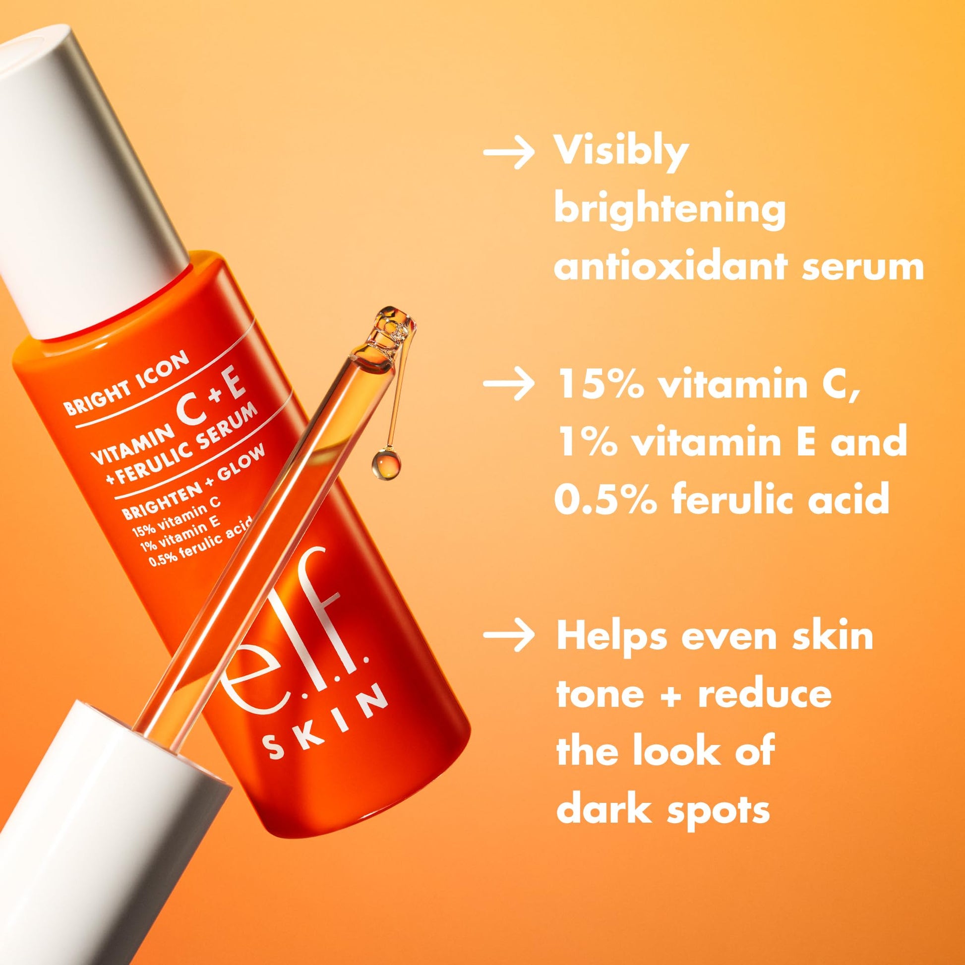 e.l.f. SKIN Bright Icon Vitamin C + E + Ferulic Serum, Brightening & Soothing Face Serum, Helps Even Skin Tone - PrimeBioHealth - canada supplements