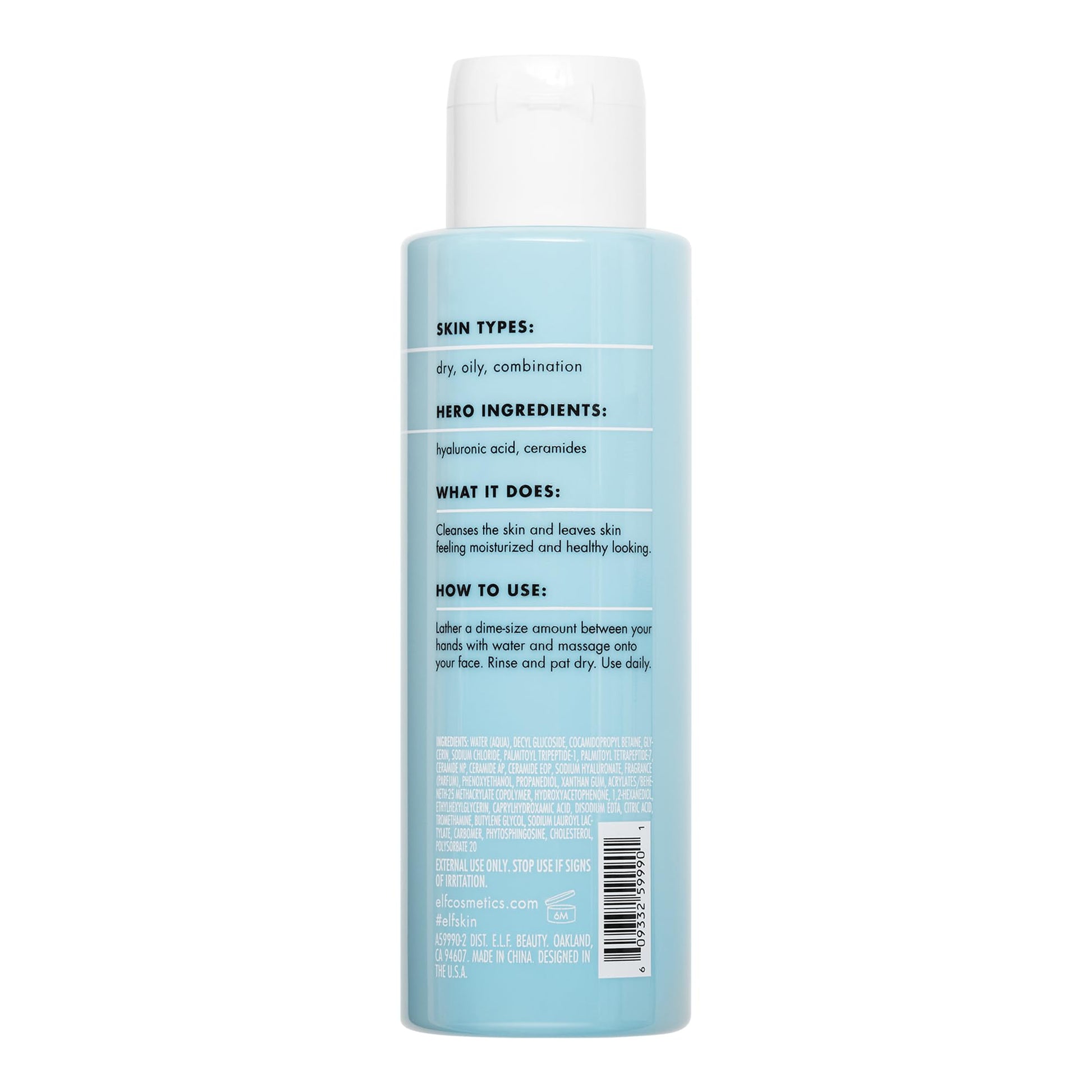 e.l.f. SKIN Holy Hydration! Daily Cleanser, Face Cleanser For Washing Away Excess Oil, Impurities & Makeup - PrimeBioHealth - canada supplements