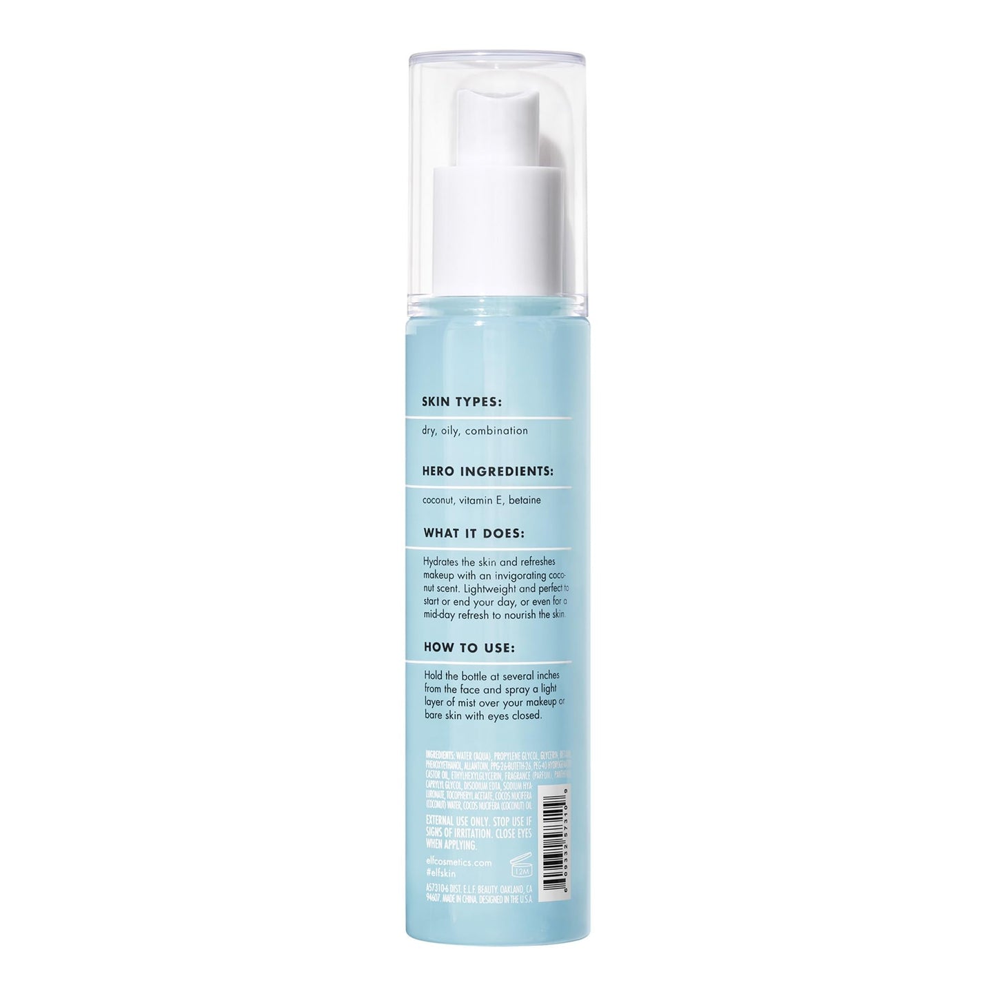 e.l.f. SKIN Holy Hydration! Hydrating Coconut Mist, Refreshes, Soothes & Invigorates Skin, Tropical Scent, 2.7 Fl Oz (Pack of 1) - PrimeBioHealth - canada supplements