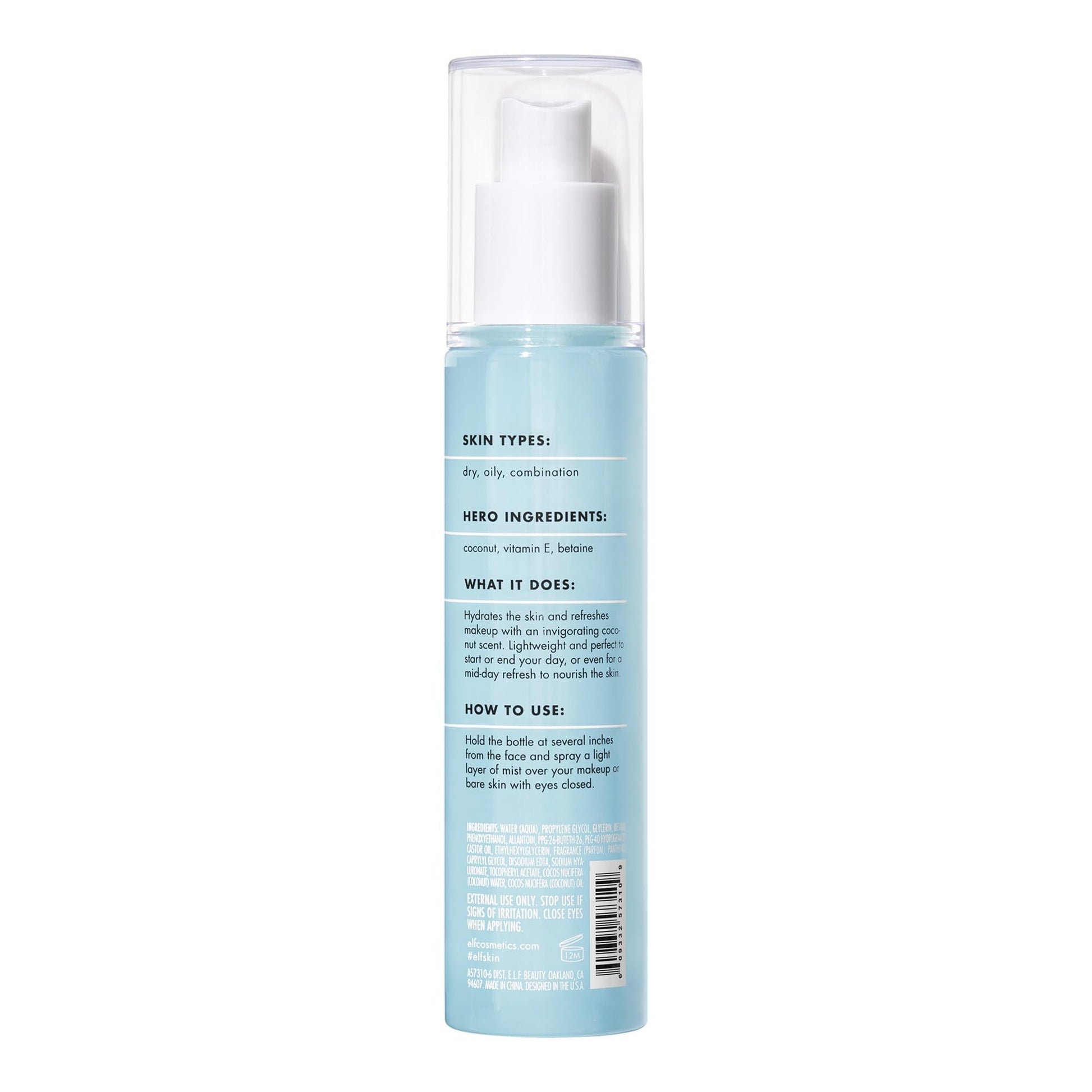 e.l.f. SKIN Holy Hydration! Hydrating Coconut Mist, Refreshes, Soothes & Invigorates Skin, Tropical Scent, 2.7 Fl Oz (Pack of 1) - PrimeBioHealth - canada supplements