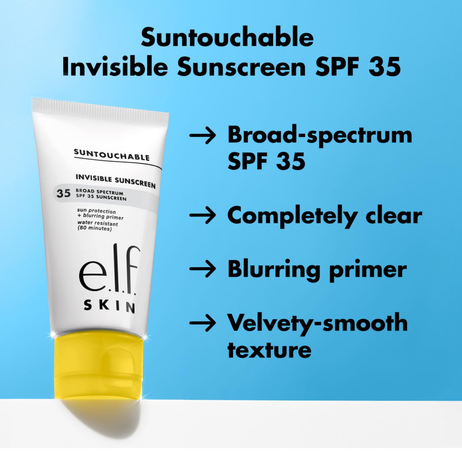 e.l.f. SKIN Suntouchable Invisible SPF 35, Lightweight, Gel-based Sunscreen For A Smooth Complexion, Doubles As A Makeup Primer - PrimeBioHealth - canada supplements
