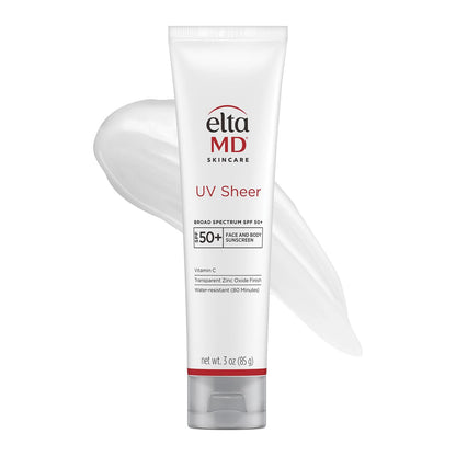 EltaMD UV Sheer Face and Body Sunscreen SPF 50+, Oil Free, No White Cast Sunscreen for Face and Body, Zinc Oxide Formula, 3.0 oz Tube - PrimeBioHealth - canada supplements