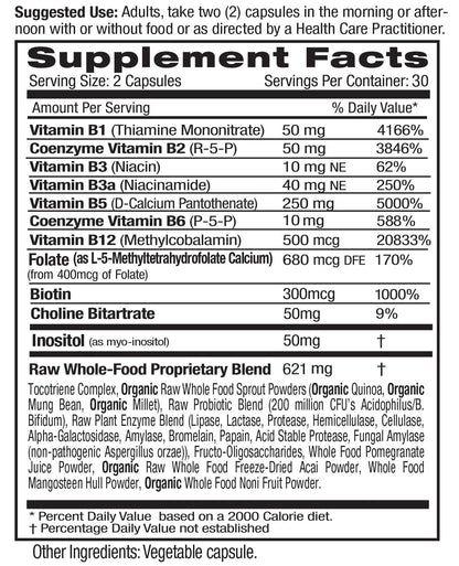 EMERALD LABS B-Healthy - Vegan Vitamin B Complex - Includes Methylated Folic Acid & Full Spectrum B Vitamins - Supports Immune, Brain & Heart Health - PrimeBioHealth - canada supplements