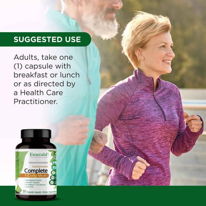 EMERALD LABS Complete 1-Daily Multi - Complete Multivitamin for Men & Women with Vitamin C, Methylated Folate, Whole-Food Blend