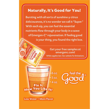 Emergen-C 1000mg Vitamin C Powder for Daily Immune Support Caffeine Free Vitamin C Supplements with Zinc and Manganese - PrimeBioHealth - canada supplements