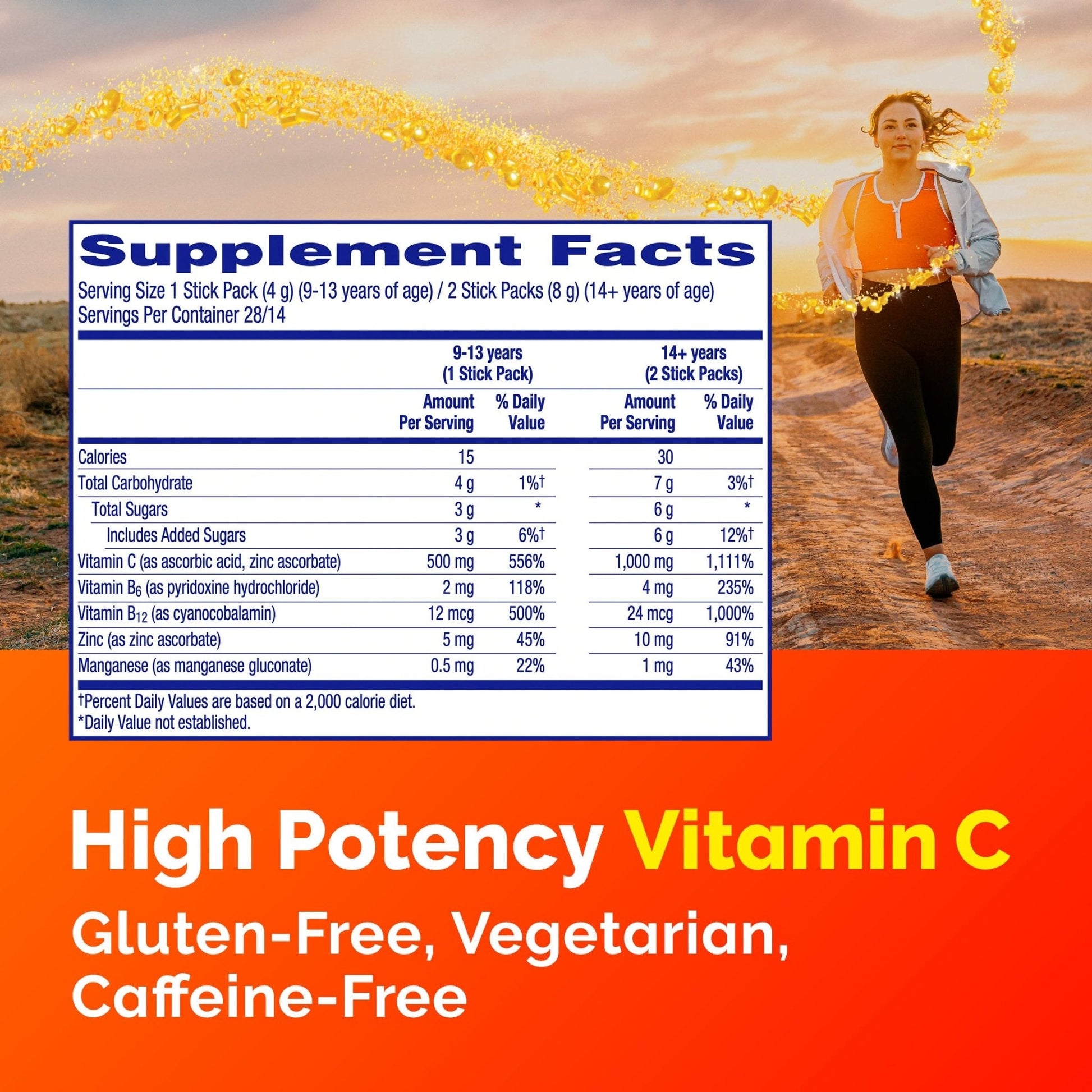 Emergen-C Crystals, On-the-Go Emergen-C Immune Support Supplement with Vitamin C, B Vitamins, Zinc and Manganese - PrimeBioHealth - canada supplements