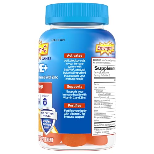 Emergen-C Immune+ Triple Action Immune Support Gummies, BetaVia (R), 1000mg Vitamin C, B Vitamins, Vitamin D and Antioxidants - PrimeBioHealth - canada supplements