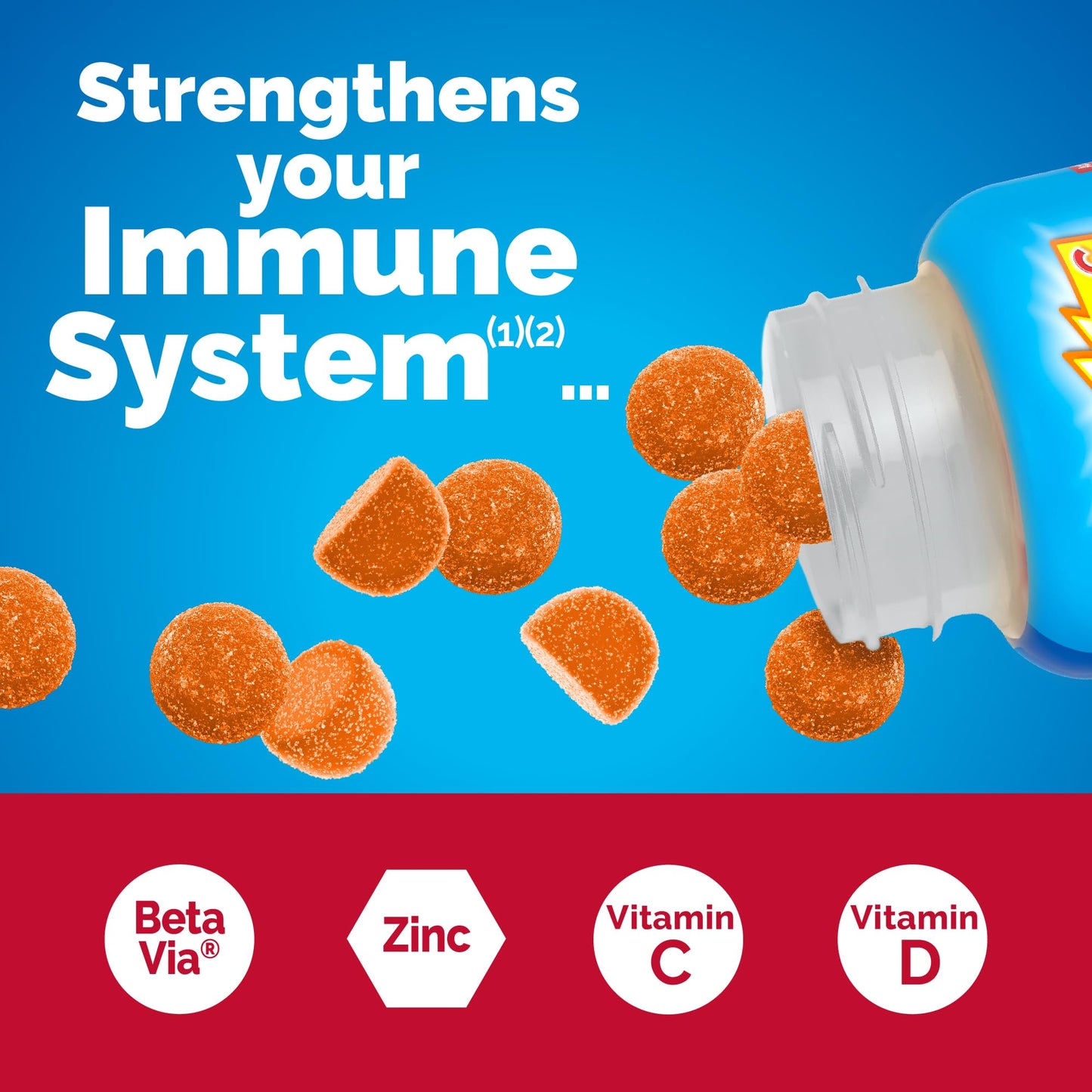 Emergen-C Immune+ Triple Action Immune Support Gummies, BetaVia (R), 1000mg Vitamin C, B Vitamins, Vitamin D and Antioxidants - PrimeBioHealth - canada supplements