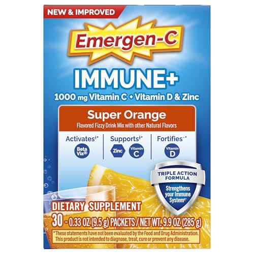 Emergen-C Immune+ Triple Action Immune Support Powder, BetaVia (R), 1000mg Vitamin C, B Vitamins, Vitamin D and Antioxidants - PrimeBioHealth - canada supplements