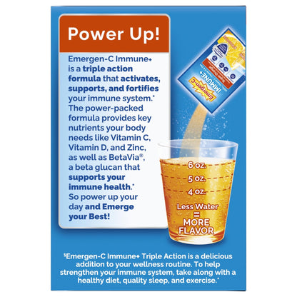 Emergen-C Immune+ Triple Action Immune Support Powder, BetaVia (R), 1000mg Vitamin C, B Vitamins, Vitamin D and Antioxidants - PrimeBioHealth - canada supplements
