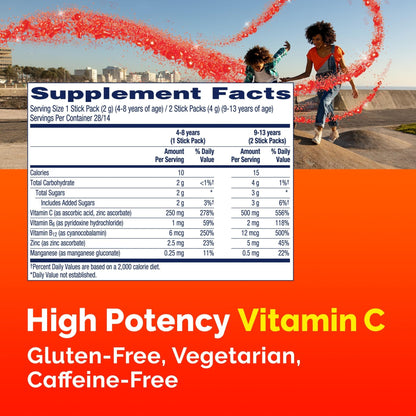 Emergen-C Kidz Crystals, On-the-Go Emergen-C Immune Support Supplement with Vitamin C, B Vitamins, Zinc and Manganese - PrimeBioHealth - canada supplements