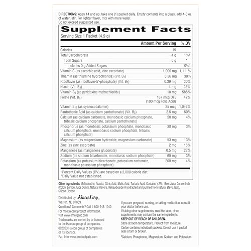 Emergen-C Zero Sugar 1000 mg Vitamin C Powder for Daily Immune Support Caffeine Free Vitamin C Supplements with Zinc and Manganese, B Vitamins and Electrolytes - PrimeBioHealth - canada supplements