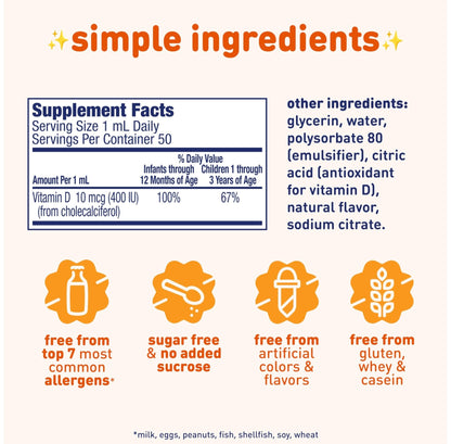 Enfamil Baby Vitamin D-Vi-Sol Liquid Supplement Drops for Infants, Supporting Strong Teeth & Bones in Newborn Babies, Easy-to-Use - PrimeBioHealth - canada supplements
