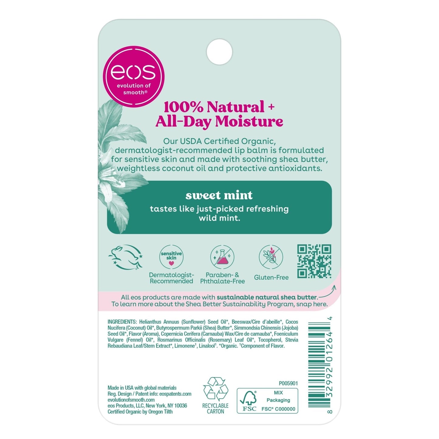 eos 100% Natural & Organic Lip Balm Sticks - Sweet Mint, All Natural Lip Balm, All-Day Moisture - PrimeBioHealth - canada supplements
