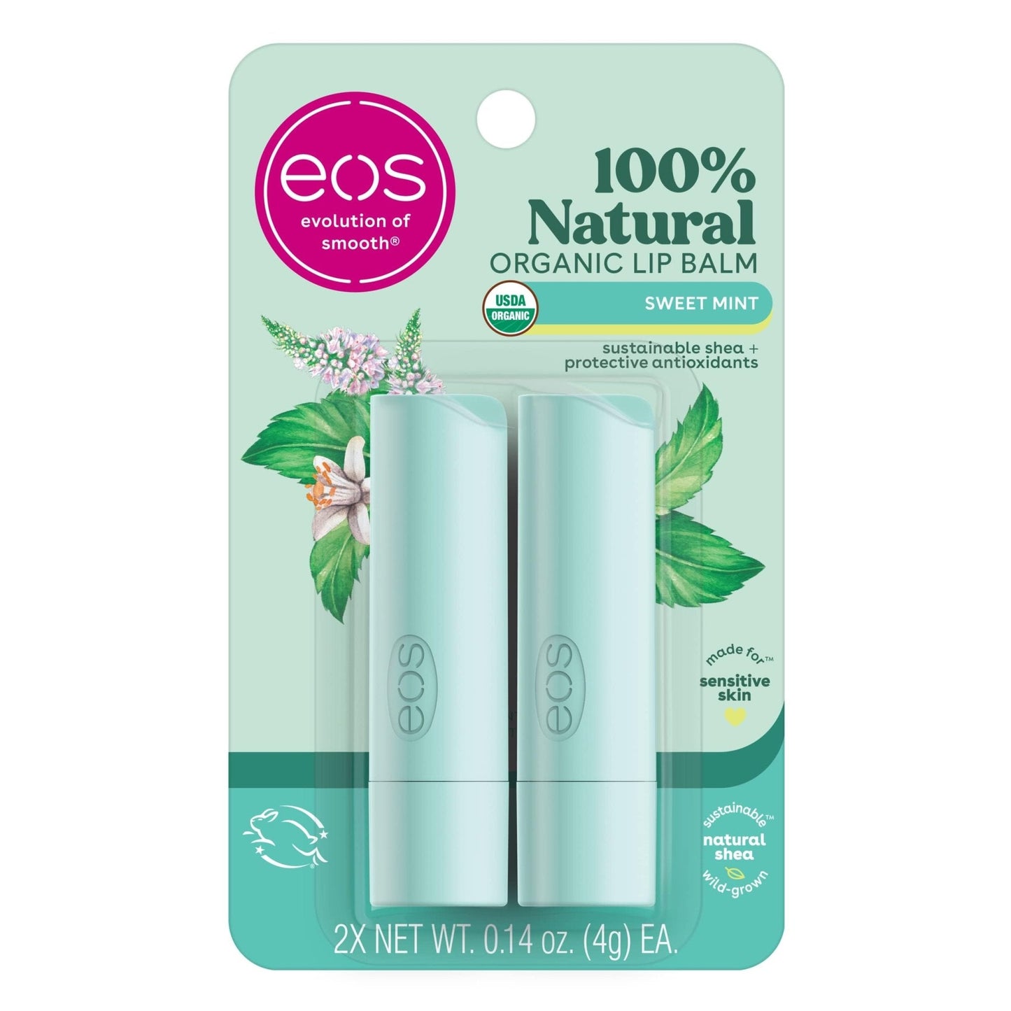 eos 100% Natural & Organic Lip Balm Sticks - Sweet Mint, All Natural Lip Balm, All-Day Moisture - PrimeBioHealth - canada supplements