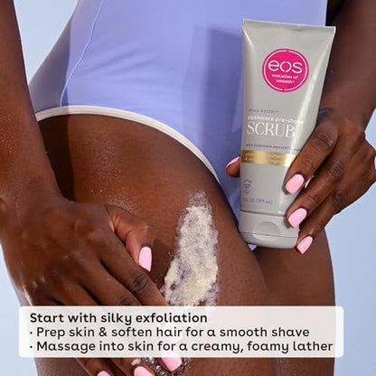 eos Cashmere Skin Collection Pre-Shave Scrub- Vanilla Cashmere, Exfoliating Body Scrub, Vanilla Body Scrub, Hydrating, Shea Sugar, 7 fl oz - PrimeBioHealth - canada supplements