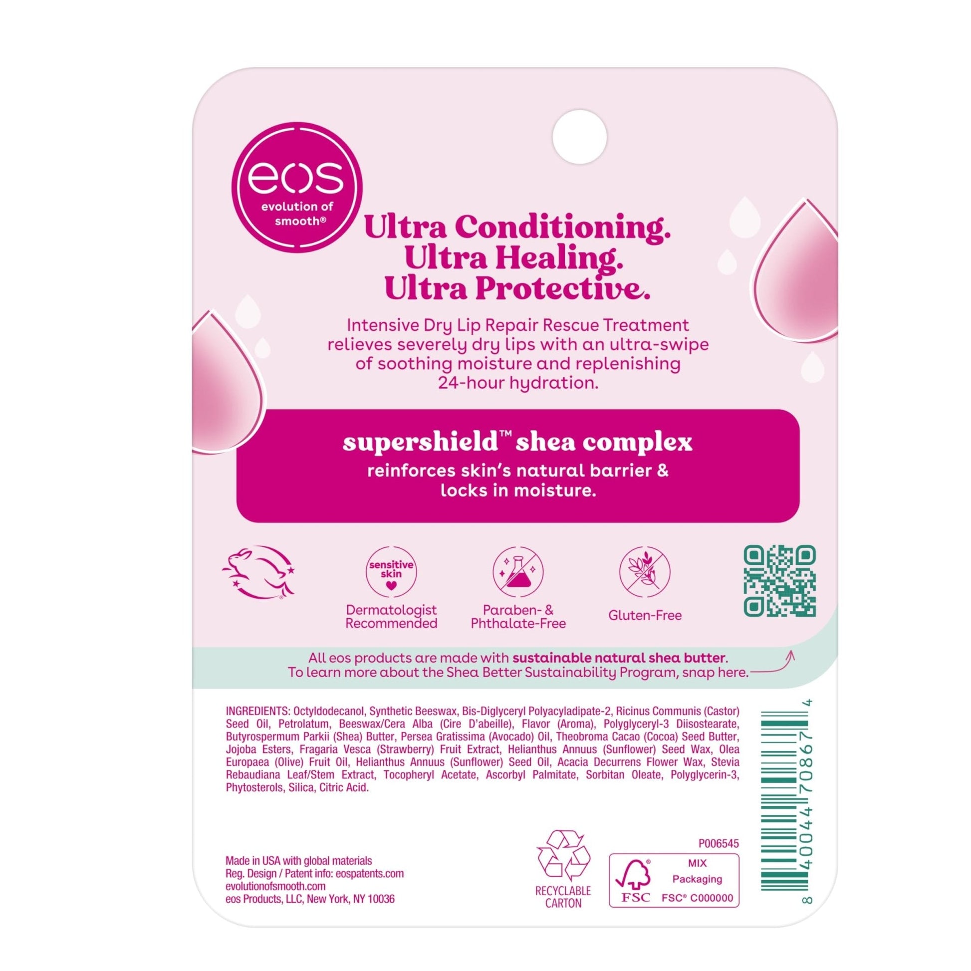 eos The Hero Lip Repair, Extra Dry Lip Treatment, 24HR Moisture, Natural Strawberry Extract, 0.35 fl oz, 2-Pack - PrimeBioHealth - canada supplements