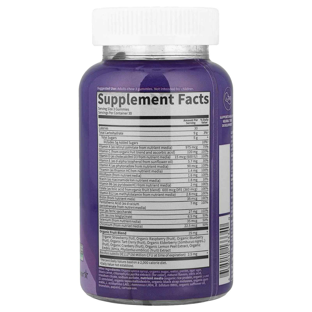 Essential Prenatal Gummy Vitamins for Women with Iron: Folate, Biotin, D3 & B12 + Probiotics for Digestion, Vitamin Code Multivitamin