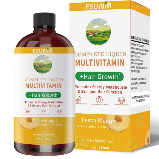 ESUNM Complete Liquid Multivitamin + Hair Growth, Promotes Energy Metabolism& Skin and Hair Function| Vitamin C D | B Vitamins | - PrimeBioHealth - canada supplements