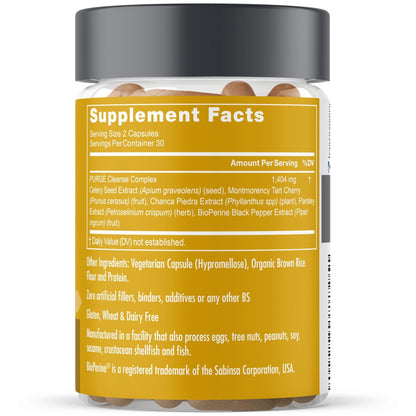 Eu Natural Purge Uric Acid Flush - Eat & Drink What You Want - Uric Acid Support for Joints & Mobility with Celery Seed - PrimeBioHealth - canada supplements