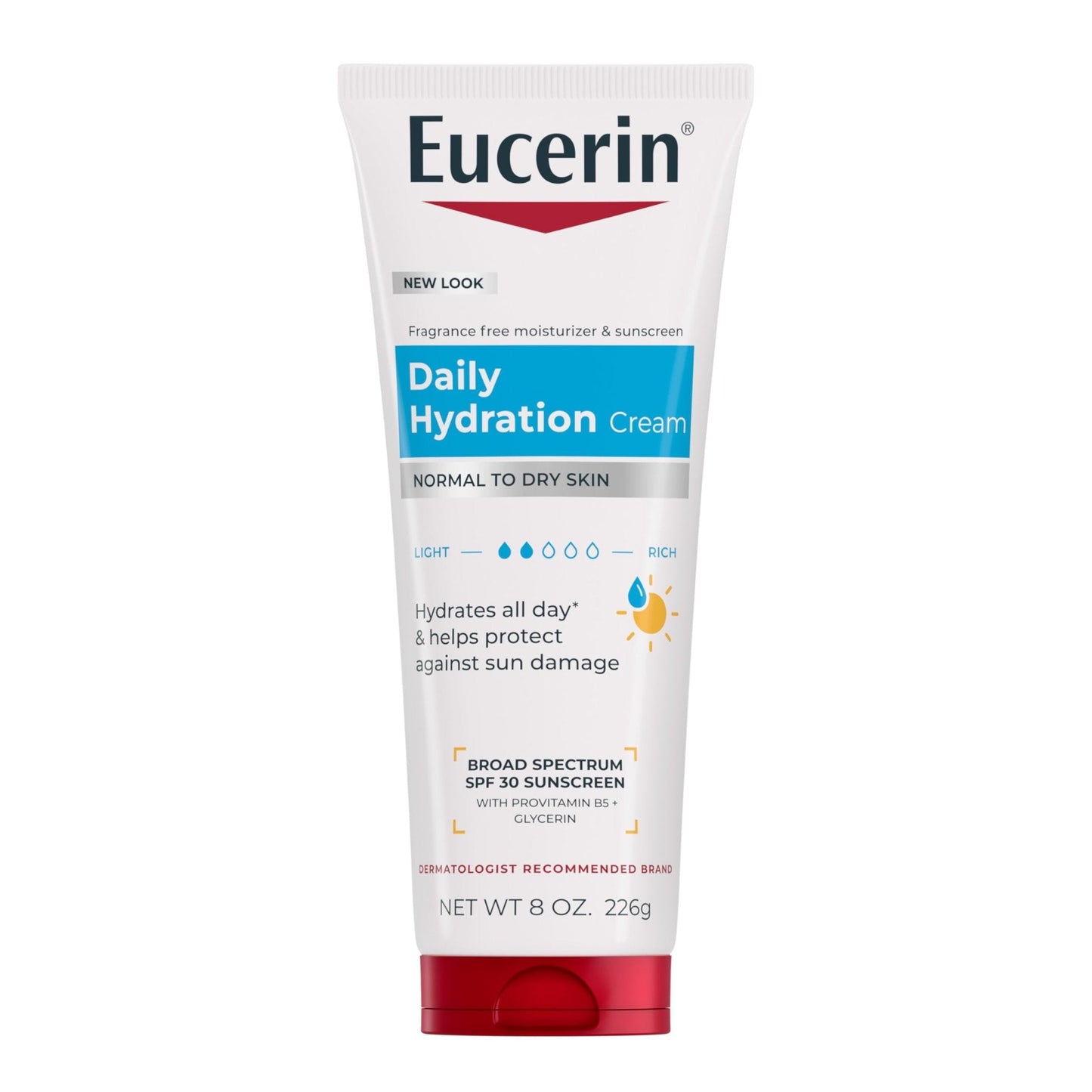 Eucerin Daily Hydration Broad Spectrum SPF 30 Sunscreen Body Cream for Dry Skin, Fragrance Free Sunscreen Moisturizer, 8 Oz Tube - PrimeBioHealth - canada supplements