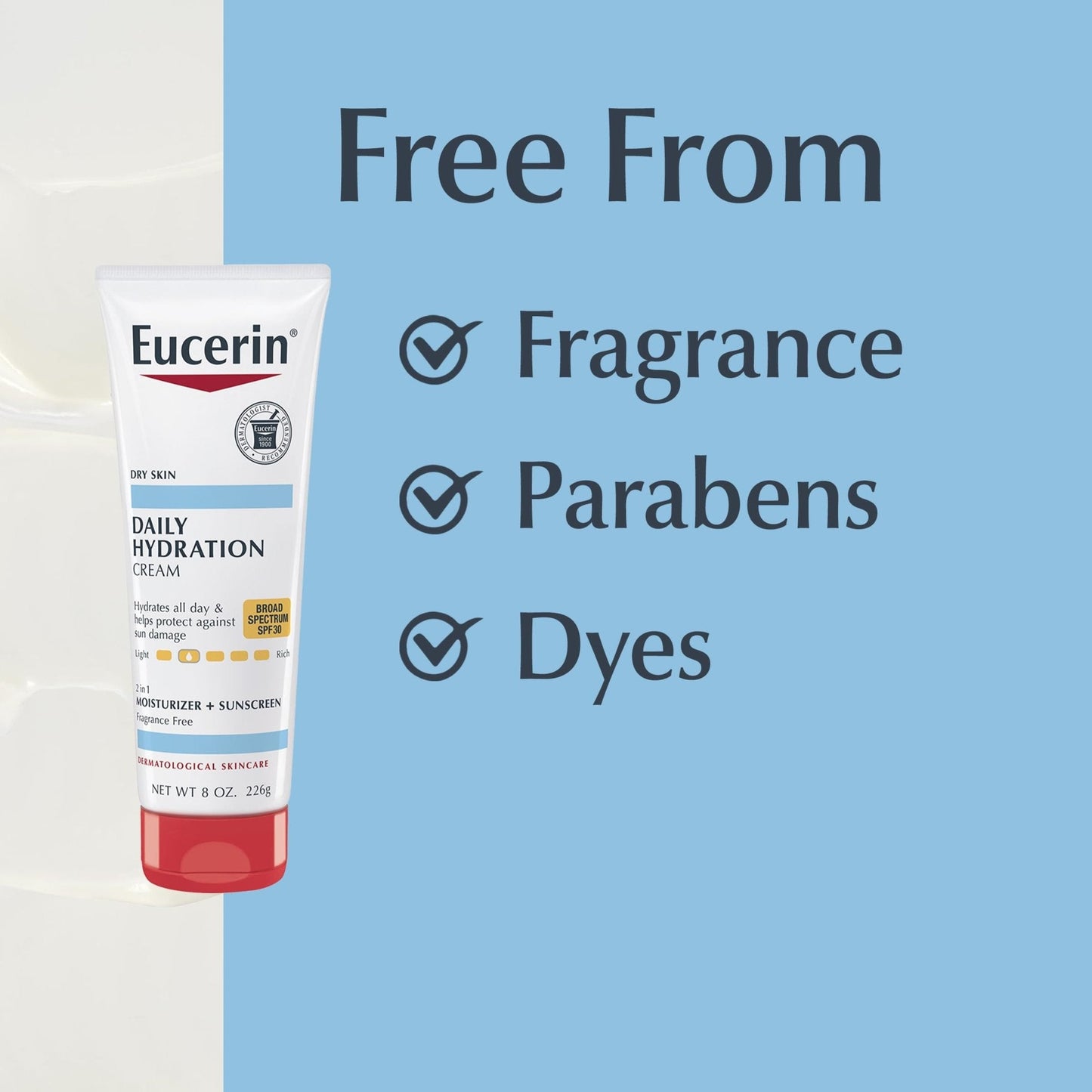 Eucerin Daily Hydration Broad Spectrum SPF 30 Sunscreen Body Cream for Dry Skin, Fragrance Free Sunscreen Moisturizer, 8 Oz Tube - PrimeBioHealth - canada supplements