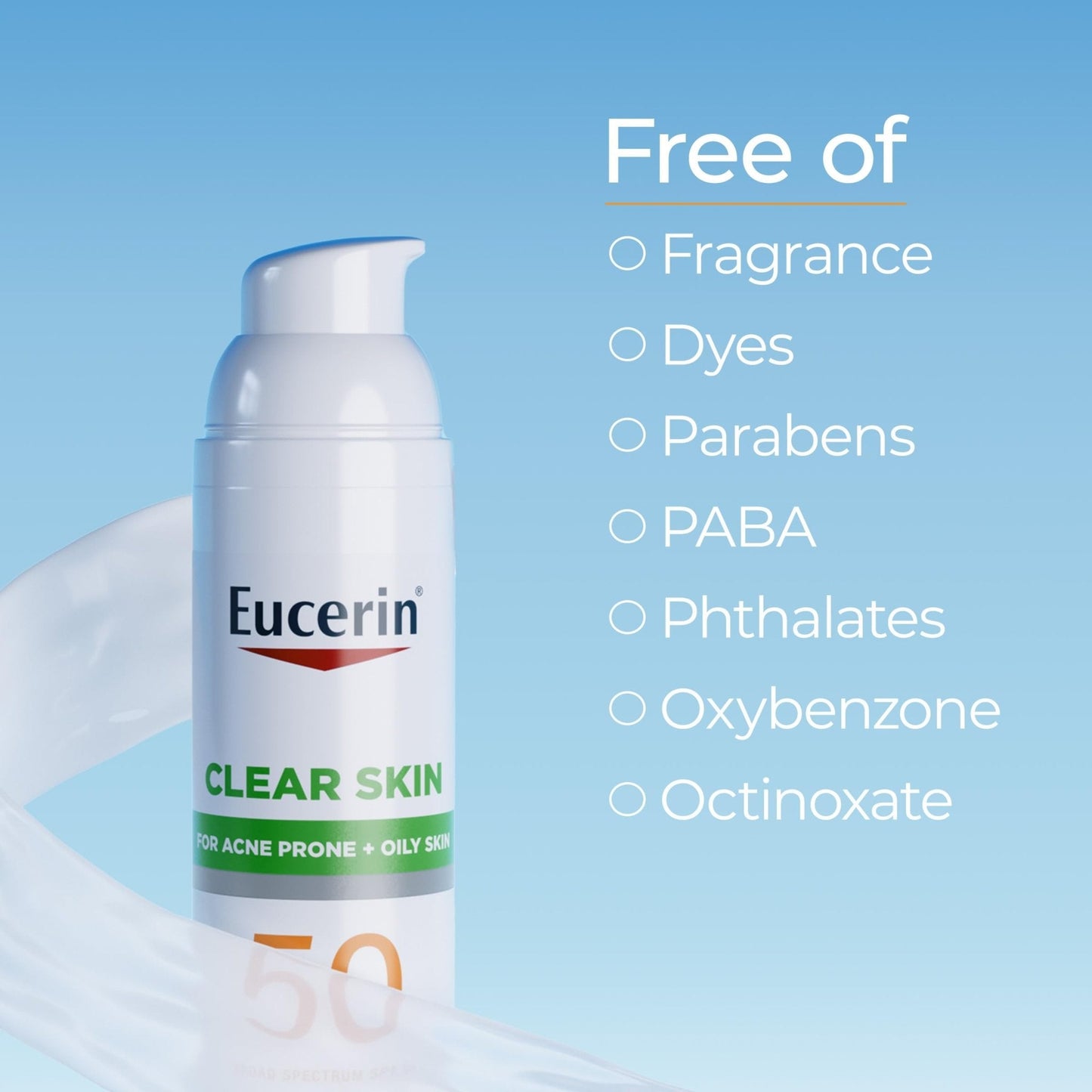 Eucerin Sun Clear Skin Face Sunscreen Lotion SPF 50 for Acne Prone and Oily Skin, Lightweight Sunscreen with Oil-Absorbing Minerals - PrimeBioHealth - canada supplements