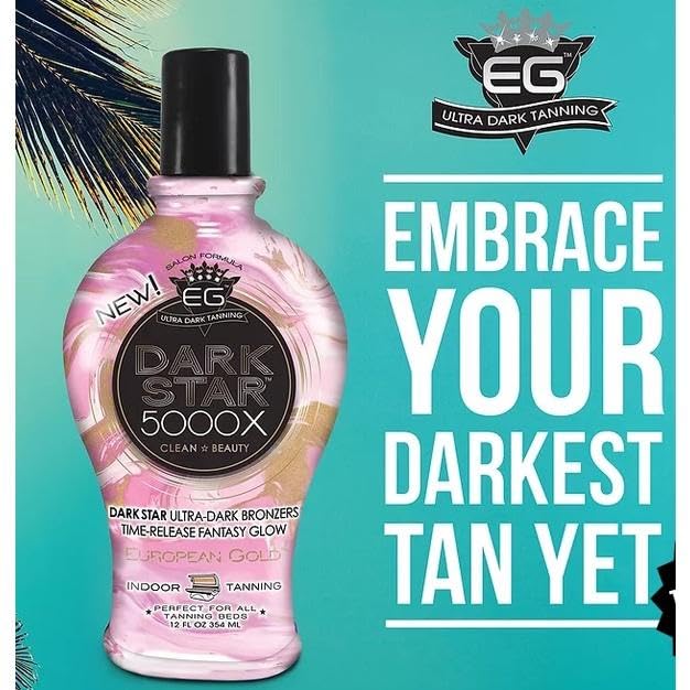European Gold Dark Star 5000X Indoor Tanning Lotion for Tanning beds, 12 fl oz - PrimeBioHealth - canada supplements