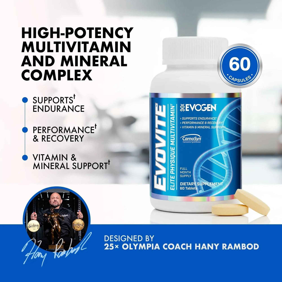 Evogen Evovite - Elite Physique Multivitamin for Women & Men | Advanced Formula for Endurance, Recovery, & Joint Health |