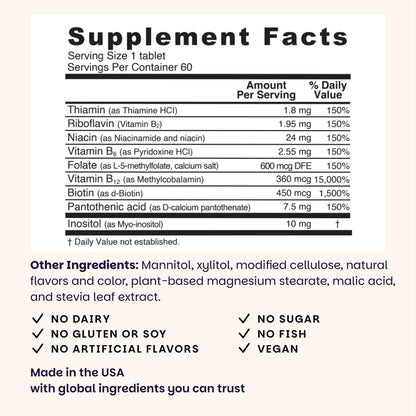 EZ Melts Dissolvable B-Complex - Vitamin B Complex - Provides Energy Metabolism & Heart Health Support - with Methylated B12 & Folate - Non-GMO & Vegan - PrimeBioHealth - canada supplements
