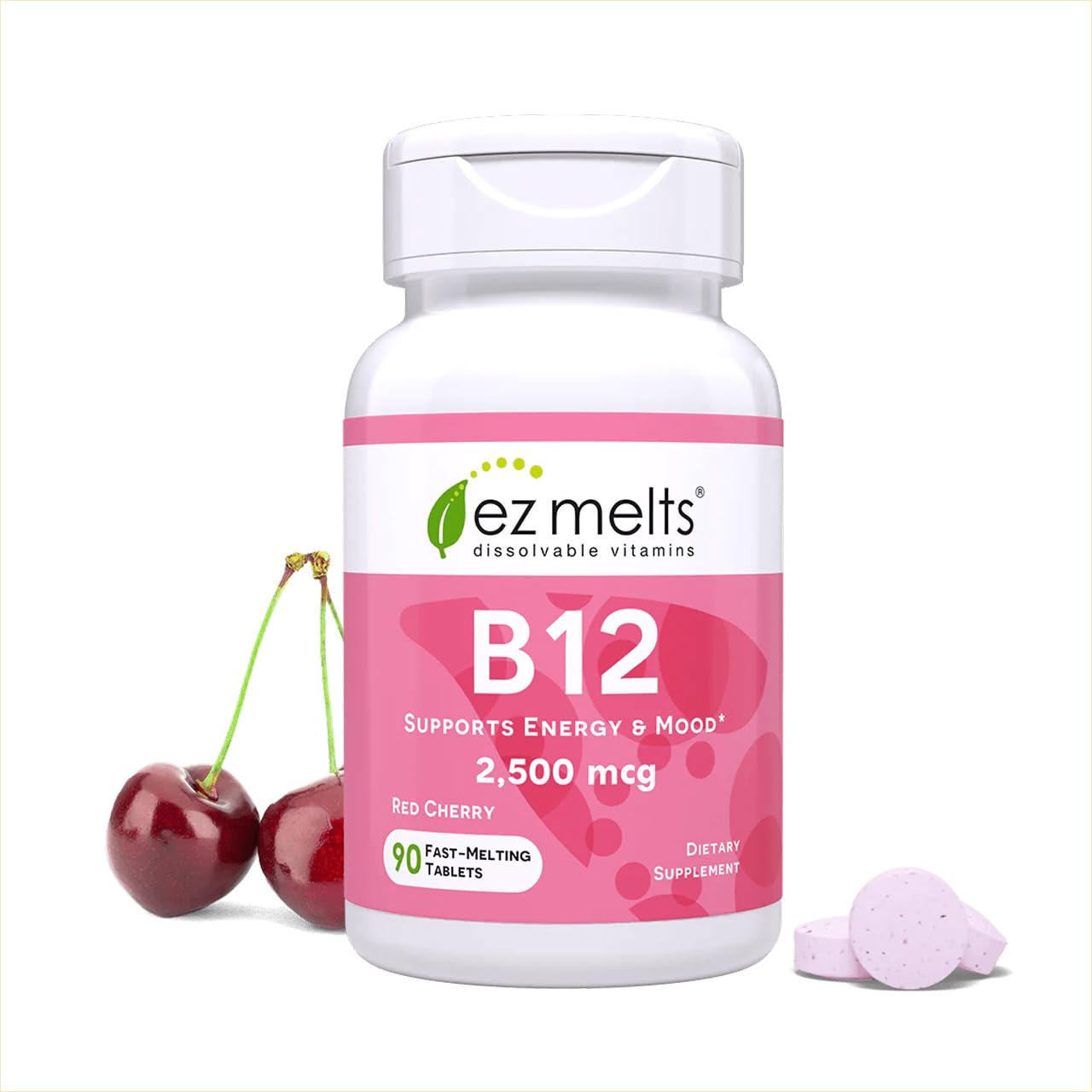 EZ Melts Dissolvable B12 2,500 mcg - Vitamin B12 for Energy & Immune Support - Non-GMO, Vegan & Gluten-Free - PrimeBioHealth - canada supplements