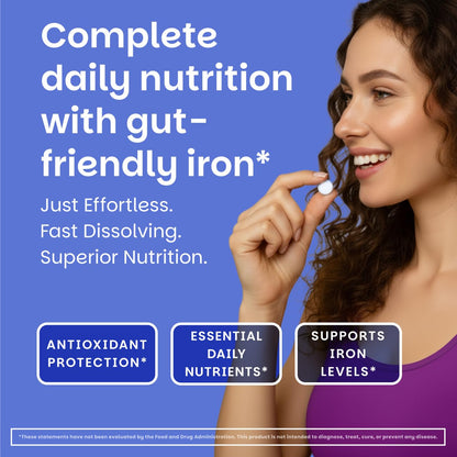 EZ Melts Multivitamin + Iron - Daily Multivitamin for Women & Men - Supports Healthy Energy Levels & Antioxidant Protection - Non-GMO & Vegan - Tropical Cherry - PrimeBioHealth - canada supplements