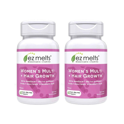 EZ Melts Women's Multi + Hair Growth - Daily Multivitamin for Women - Supports Healthy Energy Levels & Reduced Hair Shedding