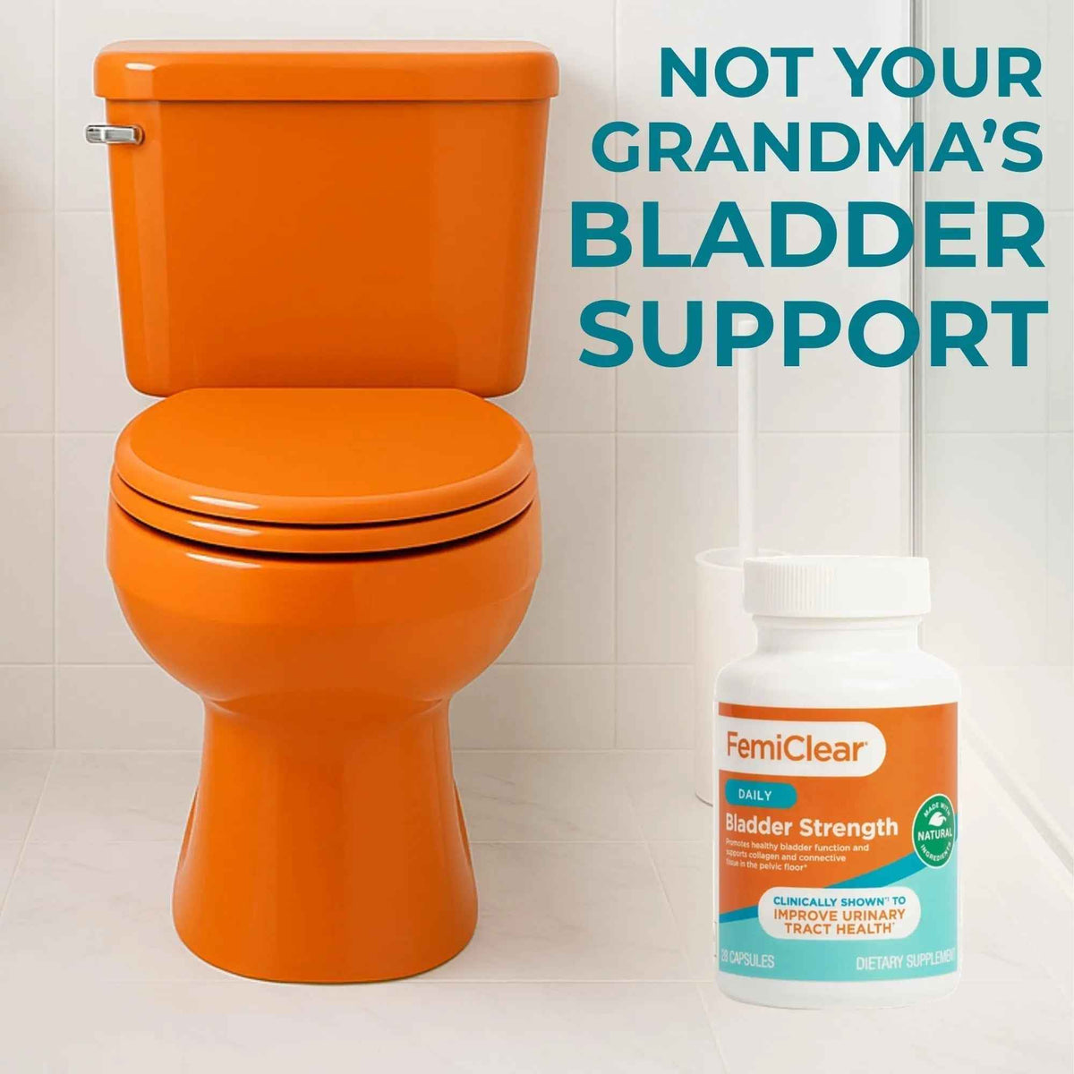 FemiClear Bladder Strength Supplement | Bladder Control & Wellness | 60 Capsules, 30 Day Supply | Made with Natural Ingredients | for Women & Men