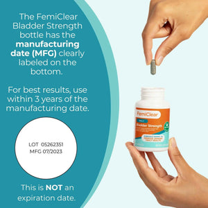 FemiClear Bladder Strength Supplement | Bladder Control & Wellness | 60 Capsules, 30 Day Supply | Made with Natural Ingredients | for Women & Men