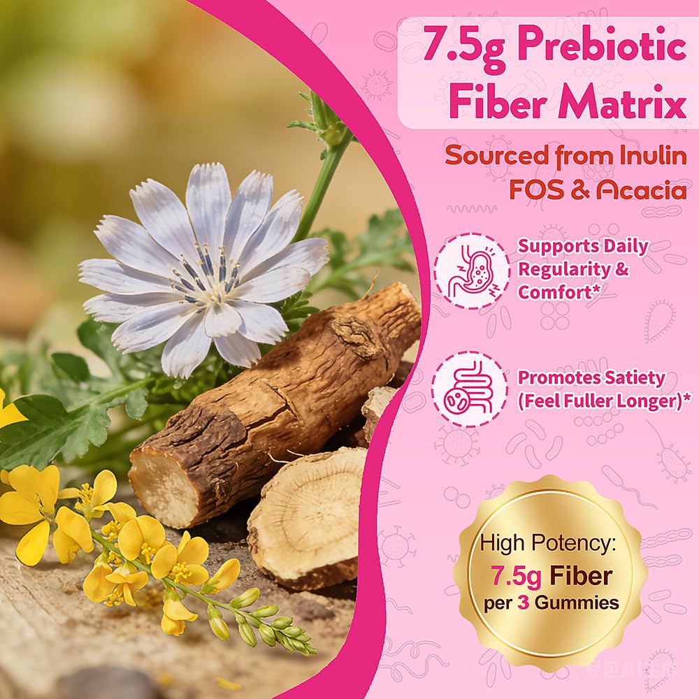 Fiber Gummies 7500mg, Probiotics & Digestive Enzymes, Sugar-Free, Vegan & Gluten-Free Supplement for Gut Health, Bloating Support & Regularity, - PrimeBioHealth - canada supplements