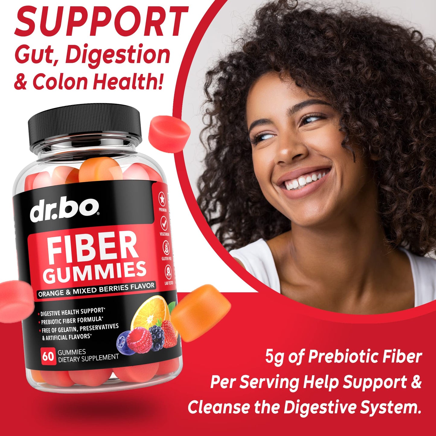 Fiber Gummies for Adults & Kids - Tasty Gummy Prebiotic Fiber Supplement, Max Digestive - PrimeBioHealth - canada supplements