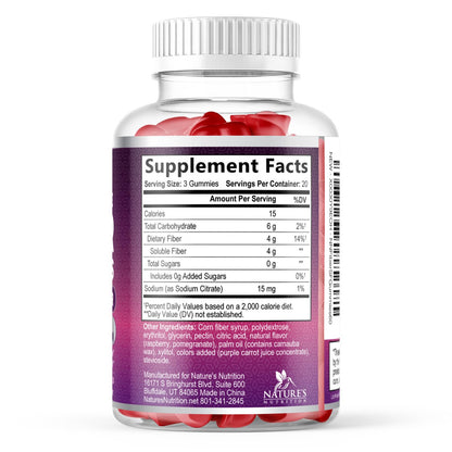 Fiber Gummies – Sugar Free Prebiotic Plant-Based Fiber 4g per Serving Supplement - Improved Soluble Formula Supports Digestive Health & Regularity - Non-GMO, - PrimeBioHealth - canada supplements