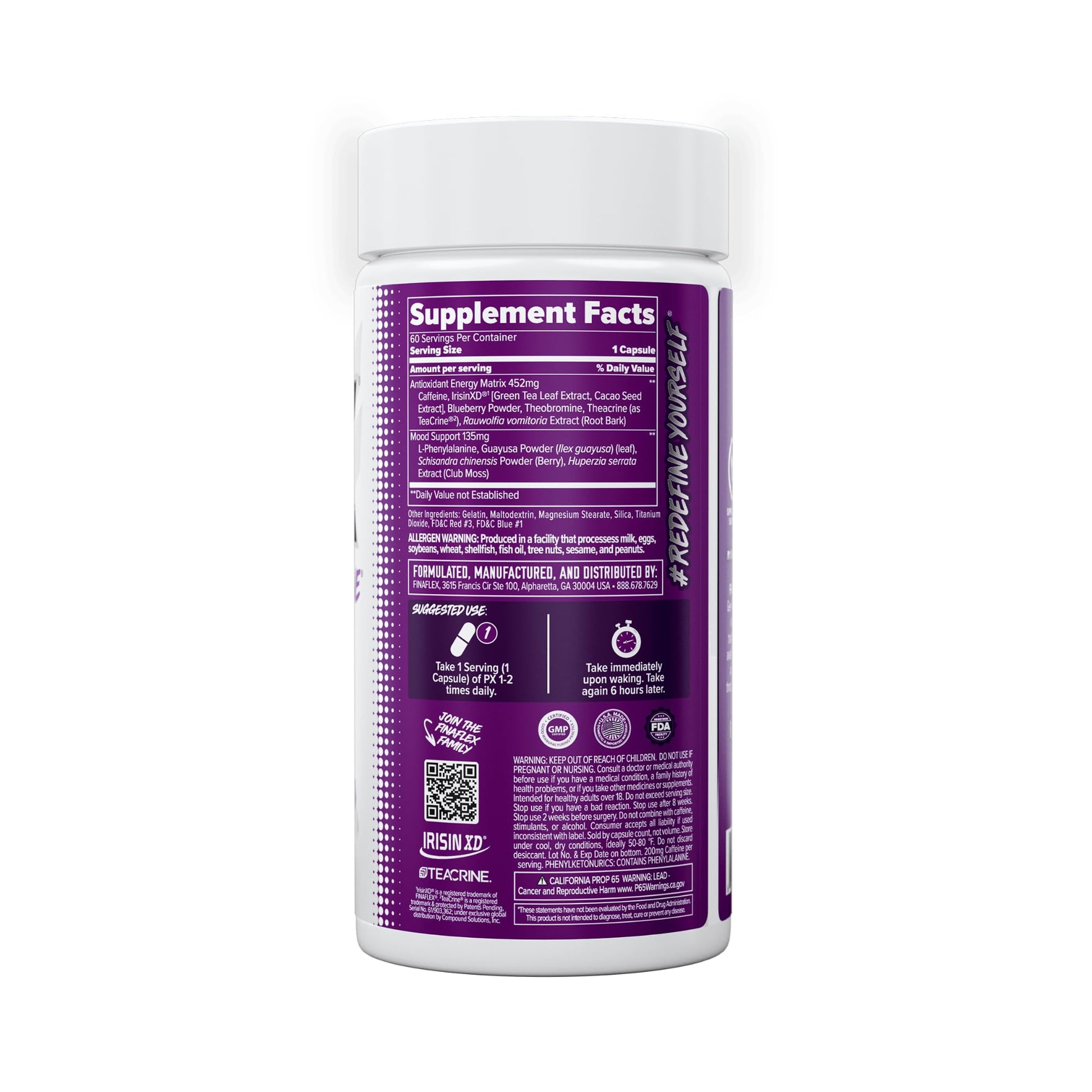FINAFLEX PX PRO Xanthine - 60 Capsules - Thermogenic - Promotes Energy, Focus & Appetite Suppression - PrimeBioHealth - canada supplements