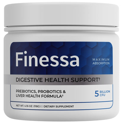 Finessa Digestive Probiotic Drink - 2in1 Digestive Health, Liver Cleanse Detox & Repair | Constipation, Gas and Bloating Relief | Gut Health Blend with Prebiotics & Probiotics - PrimeBioHealth - canada supplements